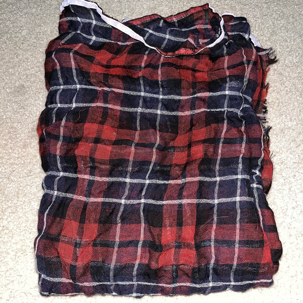 Perfect Condition Anthropologie Linen Plaid Scarf. Can be worn a variety of ways